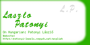 laszlo patonyi business card
